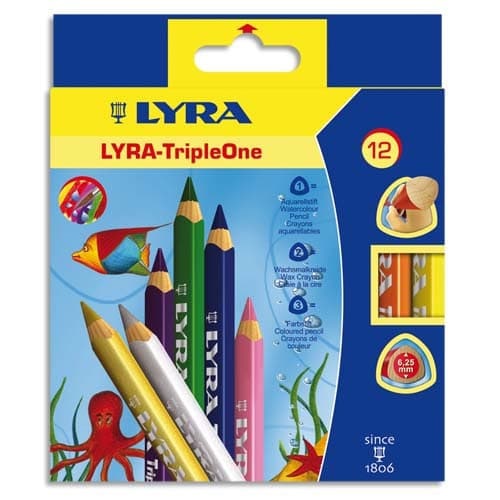 Etui de 12 crayons de couleur Groove Triple One, couleurs assorties
