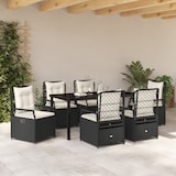 thumbnail of vidaXL 7-teiliges Garten-Essgruppe Schwarz aus Poly Rattan