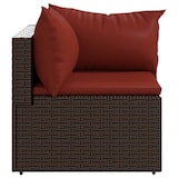 thumbnail of vidaXL Garten-Ecksofas mit Kissen 2 Stk. Braun Poly Rattan