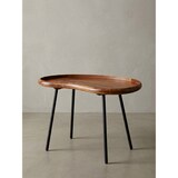 thumbnail of Couchtisch WL5.669 71x51x40 cm Sheesham massiv Sofatisch Nierenform  mit Metallbeinen, Wohnzimmertisch Massivholz, Kleiner Nierentisch Echtholz,