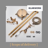 thumbnail of AJAX | Freistehende Armatur Badewanne Retro-Look Messing | Edelstahl Standarmatur inkl. Handbrause |Antik Vintage Mischbatterie Badewanne Bodenmontage