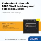 thumbnail of Exquisit Einbaubackofen EBE76-9-H-020 inox | Energieeffizienzklasse A | 75,6 l Garraum | Einbaubackofen 60 cm