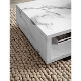 thumbnail of Couchtisch 100x50x25 cm Weiß Sofatisch in Marmor-Optik Modern, Design Wohnzimmertisch Rechteckig mit Stauraum, Loungetisch Schlicht, Kaffeetisch