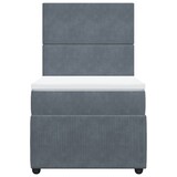 thumbnail of vidaXL Boxspringbett mit Matratze Dunkelgrau 90x190 cm Samt