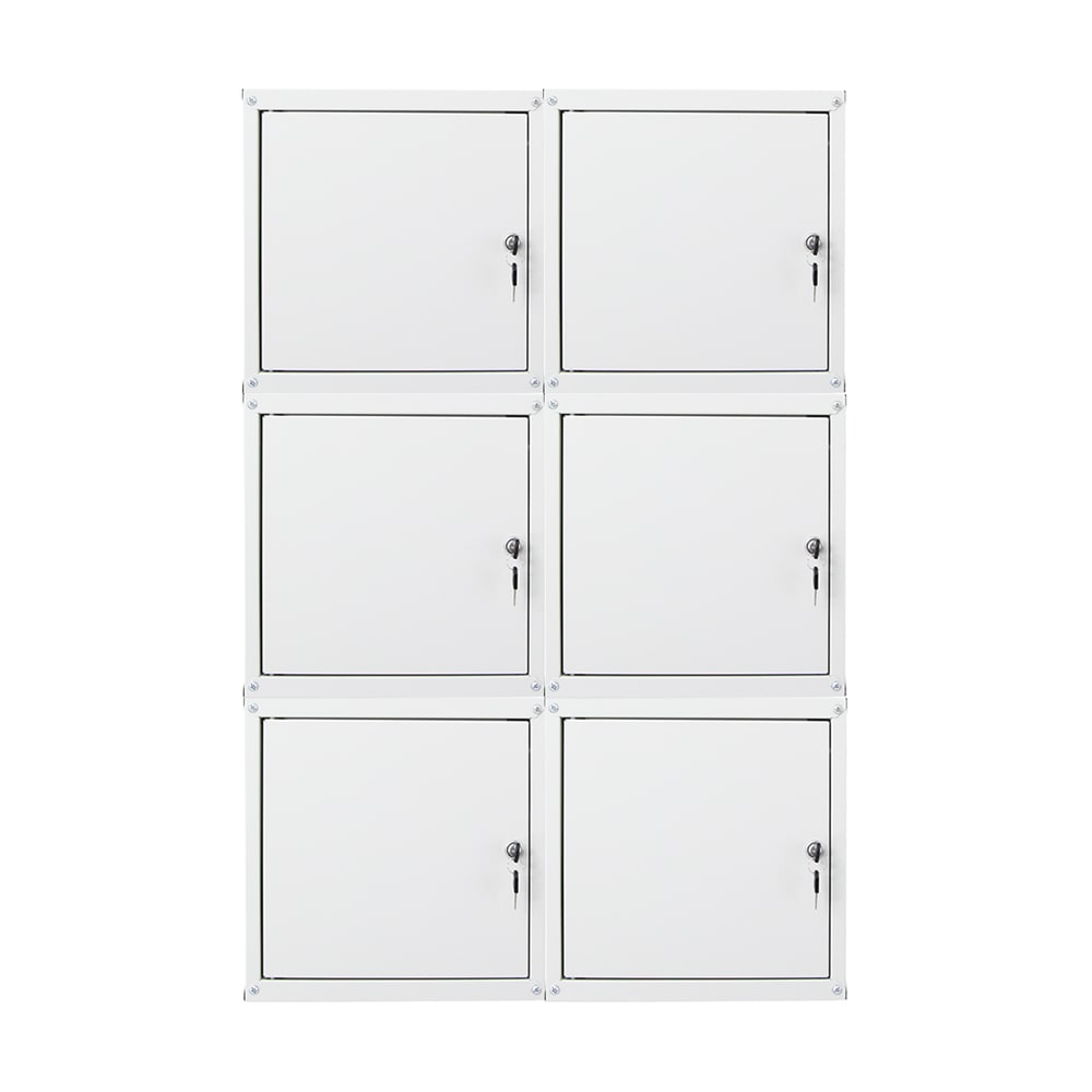 PROREGAL MegaDeal 6x Casier métallique verouillable CUBIC, HxLxP 35x35x35cm, Gris, Armoire à casier cube, consigne polyvalente, vestiaire