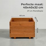 thumbnail of IvoQ Vierkante Plantenbak Hout - Voor Buiten & Binnen - Luxe Houten Bloembak - FSC Gecertificeerd - 40x40x32 cm