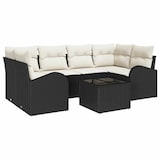 thumbnail of vidaXL Garten-Sofa-Set mit Kissen mit Speicher 7 pcs Schwarz und Creme