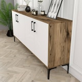 thumbnail of Dmora Credenza Dpedrol, Buffet da soggiorno, Madia da salotto, Dispensa da cucina, 180x35h78 cm, Noce e Bianco
