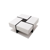 thumbnail of Merax Hochglanz-Couchtisch, Tisch mit 4 Schubladen, einzigartige Farbabstimmung und Liniendesign, Stauraum unten, Weiß