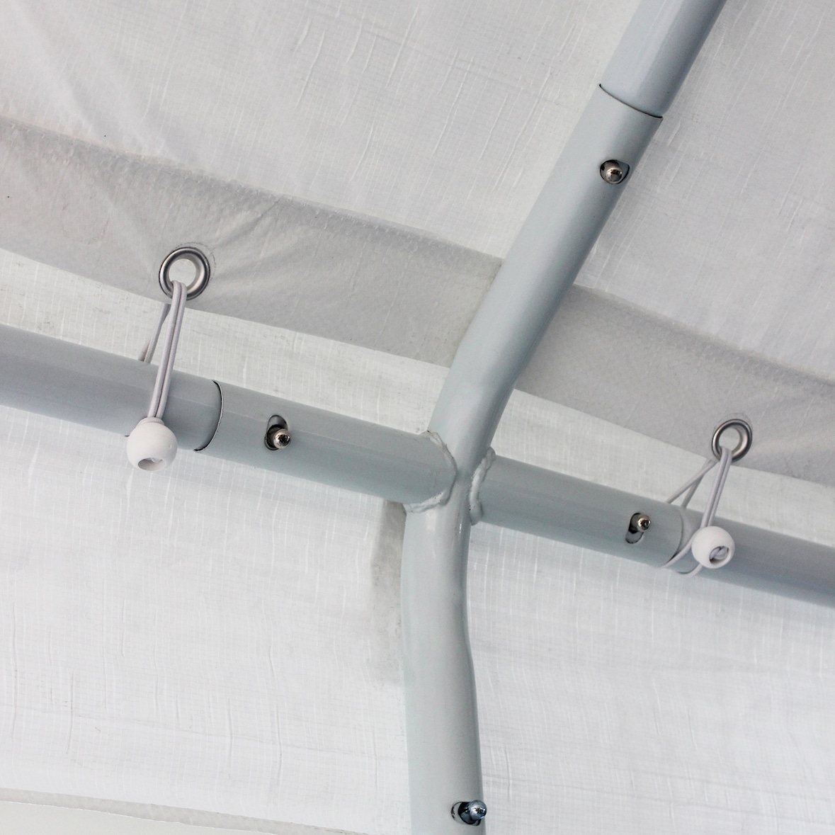 BS COM Gazebo per auto 3x6 in acciaio poliestere 300x600x270 cm Bianco
