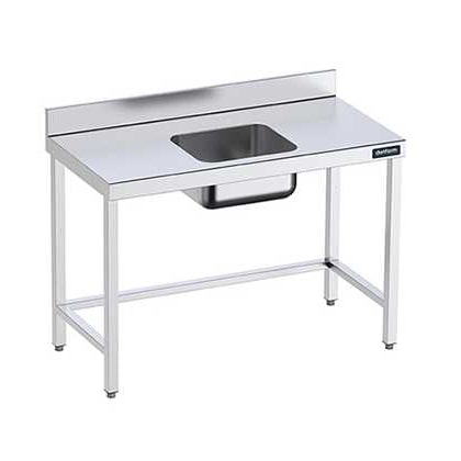 Mesa Mural de Acero Inox con Cubeta Central Fondo 600 Distform