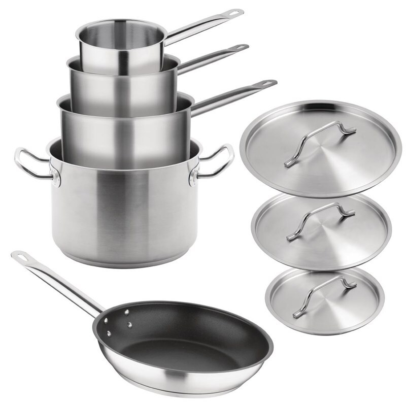 Vogue Cook Like A Pro 5-teiliges Induktionskochgeschirr-Set aus Edelstahl