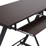 thumbnail of SVITA ECKHART Eckschreibtisch Nussbaum-Optik schwarze Metall-Beine Computertisch Tisch