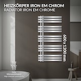 thumbnail of ECD Germany Badheizkörper Iron EM 600×1200 mm Chrom, Designheizkörper Paneelheizkörper Radiator, Handtuchwärmer Handtuchtrockner
