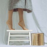 thumbnail of Relaxdays Fußbank Bambus, bis 100 kg, stabiler Tritthocker, HxBxT: 20 x 33 x 21,5 cm, Kinderhocker Bad, Hocker, weiß