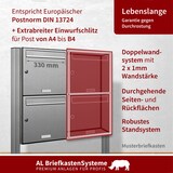 thumbnail of AL Briefkastensysteme 6 Fächer Premium Edelstahl Stand Briefkasten Anlage für Post A4 modern, robust, wetterfest, Artikelnummer: 331T6S3