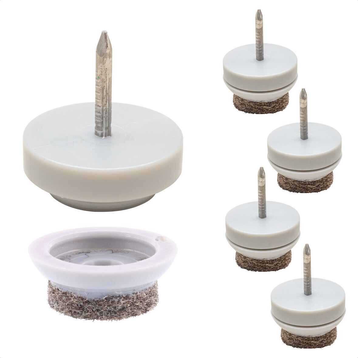 WAGNER QuickClick® Nagelgleiter Wollfilz ULTRASOFT SLIM 80 tlg. - 80x Basis & 80x Gleiter Ø 20 mm, DE Ware - 15419180