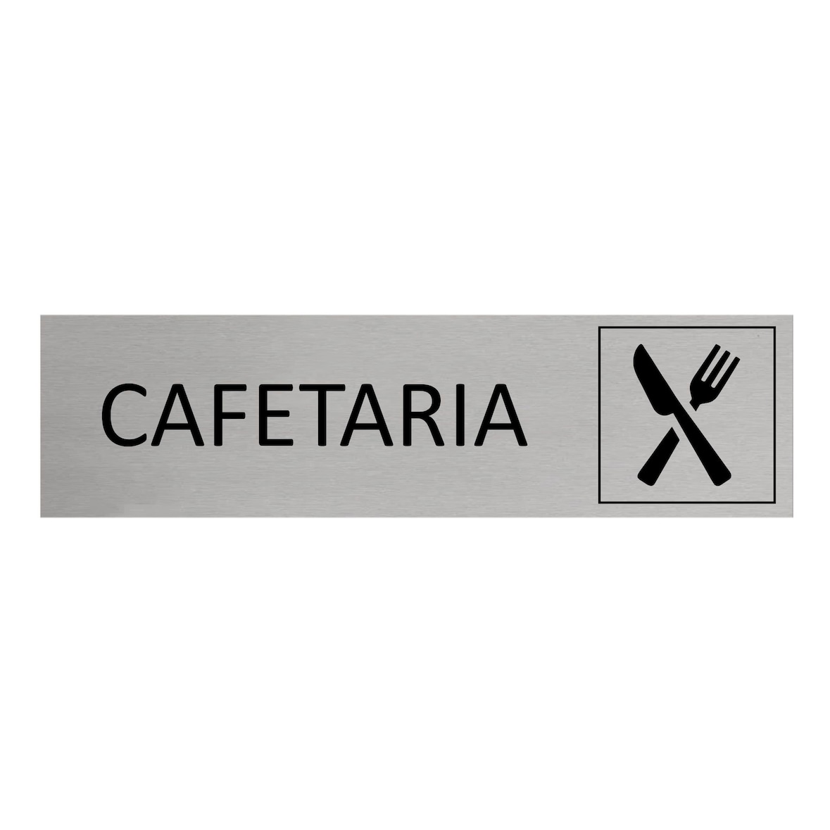CombiCraft Aluminium Türschild Cafetaria 165x45mm mit 3M-Tape zur Befestigung, einfache Kennzeichnung von Räumen und Bereichen