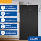 thumbnail of Exquisit Side-by-Side-Kühlschrank, Kühl-Gefrierkombination, NoFrost, 442 Liter, Schnellgefrieren, Alarm, 4-Sterne-Gefrieren, SBS546-040E inoxlook-az