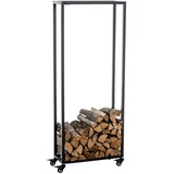 thumbnail of DELUKE® Kaminholzregal innen Metall BETTA mit Rollen, 25x40x150 Brennholzregal innen Kaminholzständer Kaminholzhalter Feuerholzregal