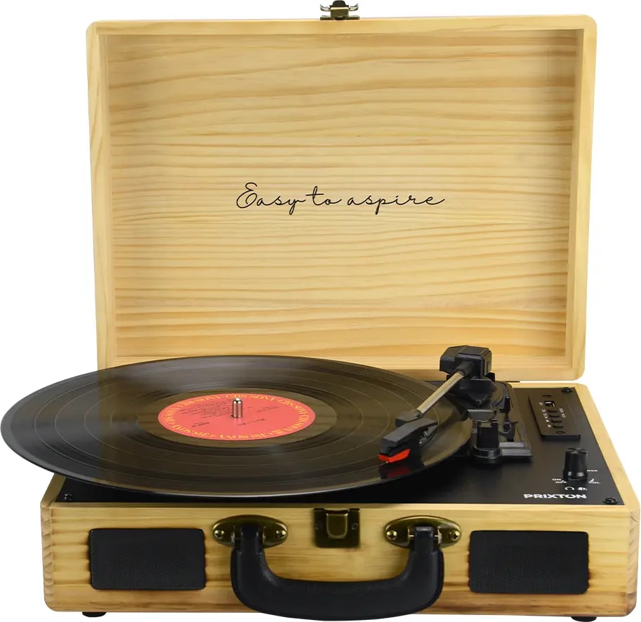 Tocadiscos Bluetooth PRIXTON VC400 Reproductor y Convertidor de Vinilos - Madera