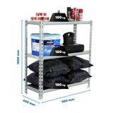 thumbnail of PROREGAL Schwerlastregal SMALL METAL SHARK | HxBxT 100x90x40cm | Fachlast 180kg | Verzinkt | Regal Standregal Werkstattregal Lagerregal Kellerregal