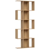 thumbnail of HOMCOM estantería de 5 niveles, biblioteca estrecha, librería en forma de S, para salón, dormitorio, estudio, oficina, 80x24x200 cm, roble