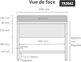 thumbnail of Fregadero de acero inoxidable de 2000x600mm con 2 cubetas en el centro y escurridor izquierdo y derecho PREMIUM - GOLDINOX GOLDINOX