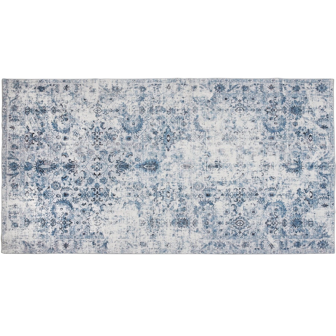 tectake Tapete vintage AMARA, pelo curto - 80 x 150 cm azul