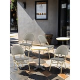 thumbnail of METRO PROFESSIONAL Cadeira empilhável, alumínio/poliuretano, aspeto de bambu, preto/bege