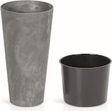 thumbnail of Prosperplast - Kunststoffblumentopf Tubus Slim Effect MIT Reservoir in Farbe Zement, 38,1 x 20 x 20 cm