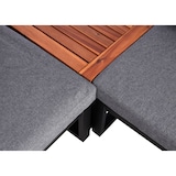 thumbnail of Garten-Garnitur HWC-L26, Gartenlounge Lounge-Set Sitzgruppe Sofa, Aluminium Akazie Holz MVG-zertifiziert ~ dunkelgrau