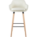 thumbnail of Conjunto de 2 bancos de bar em pele Grant creme