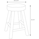 thumbnail of Banqueta feita à mão em madeira - Ø 26 x 40 cm - Castanho