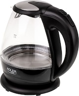 thumbnail of Adler AD 1224 Hervidor Agua Eléctrico 1,5 Litros Jarra Cristal Inalámbrica Retroiluminada, Apagado Automático, Negro, 2200W