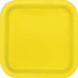 thumbnail of 14 eckige Teller neon gelb