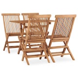 thumbnail of vidaXL Inklapbare massief houten tuinset teak : Uitvoering - met armleuning, Vorm - Rechthoekig, Afmeting - 90 x 60 x 75 cm, Onderdeel - 5 st.