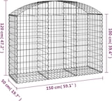 thumbnail of vidaXL Gabione mit Hochbogen 150x50x100/120 cm Verzinktes Eisen