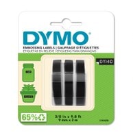 Dymo 3D Prägeetiketten S0847730 Weiß auf Schwarz 9 mm x 3 m 3 Stück