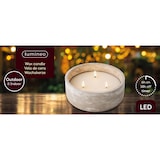 thumbnail of Flammenlose LED Kerze 20x8cm Wachs Beton Timer dreiflammig Indoor Outdoor Wachskerze Tischkerze Dekokerze Timerfunktion Betonkerze Grau Warmweiß