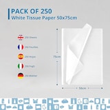 thumbnail of Papel de seda blanco 50x75 cm – Pack 250 hojas para regalos, floristería, pompones, decoración artesanal y embalajes