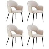 thumbnail of tectake Silla de comedor Sachel, con aspecto aterciopelado, acolchado, 120 kg - Juego de 4 crema