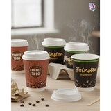 thumbnail of Deckel aus Bagasse 1.000 Stk für Kaffeebecher mit 90mm Durchmesser, umweltfreundlich, kompostierbar