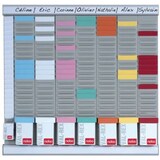 thumbnail of Büro Planer Set für T-Karten Gr. 2 Aluminium 7 Spalten 24 Fächer Packung mit 5 Stück