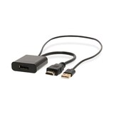thumbnail of Nedis HDMI -Adapter - HDMI Stecker - DisplayPort Stecker / USB-A Stecker - Vergoldet - Gerade - PVC - Schwarz - 1 Stück - Box