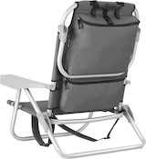 thumbnail of tectake, silla de playa plegable de aluminio coral, respaldo ajustable 5 posiciones, mochila integrada, 63x101x40 cm, gris