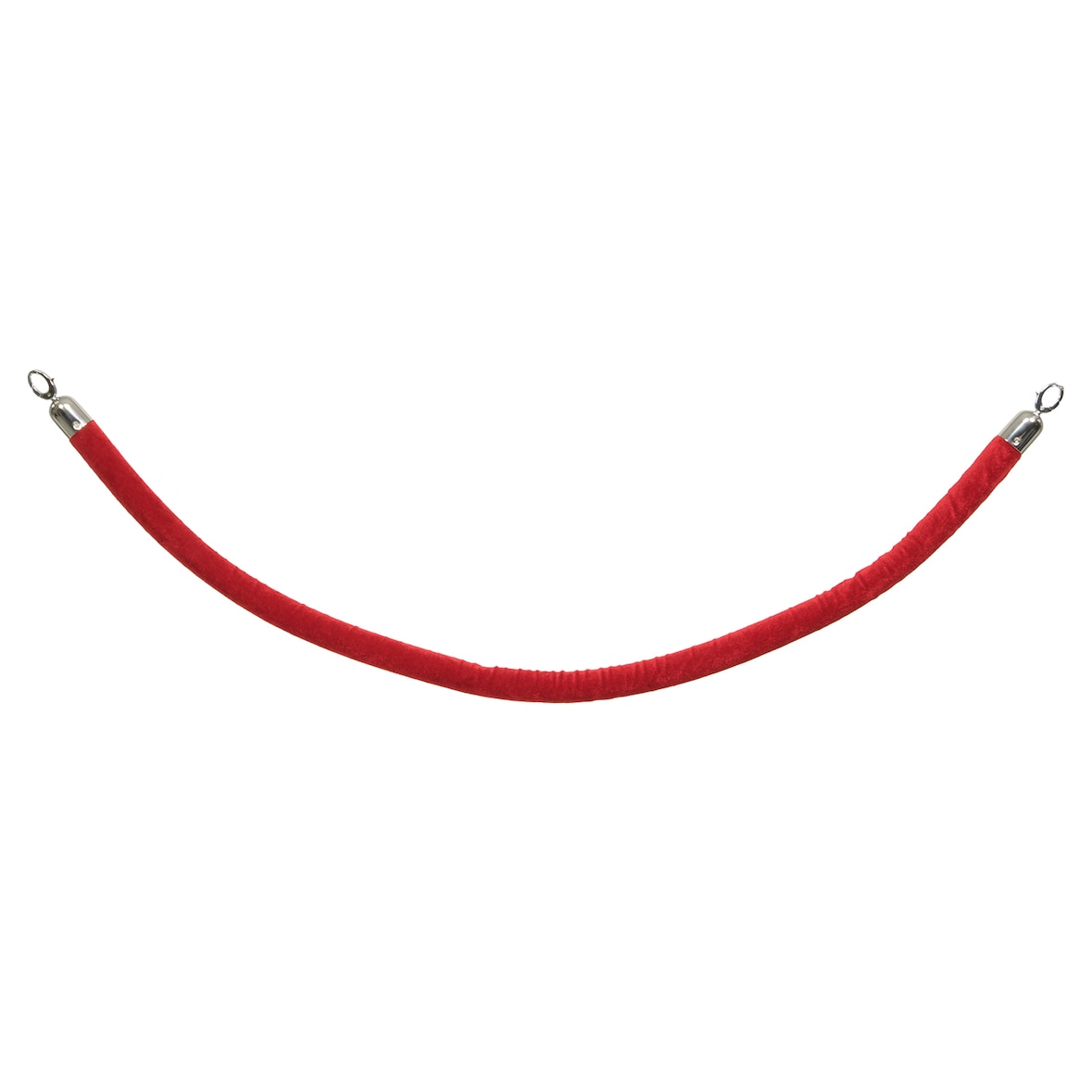 Securit® Corda in velluto per paletto d'accoglienza "Classic" - Rossa - Terminali cromati - 150cm
