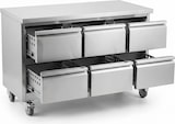 thumbnail of Romux® Saladette und Pizzatisch 6 Schubladen 135x70 cm 240 Liter Statisch | Kühltisch von Pizzen und Salaten