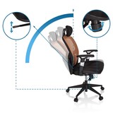 thumbnail of Bürostuhl / Chefsessel VENUS BASE Sitz Stoff / Rücken Netz orange / schwarz hjh OFFICE