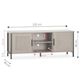 thumbnail of Meuble TV Cruz 2 Portes Couleur Chêne avec Rotin Naturel, 120 cm